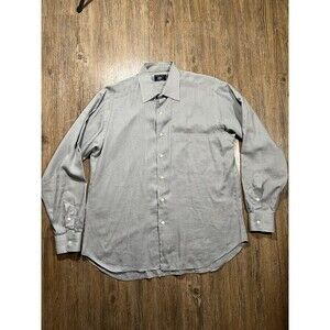 Gitman Bros Long Sleeve Button Down Shirt Men's 16/35 Gray Houndstooth USA Made